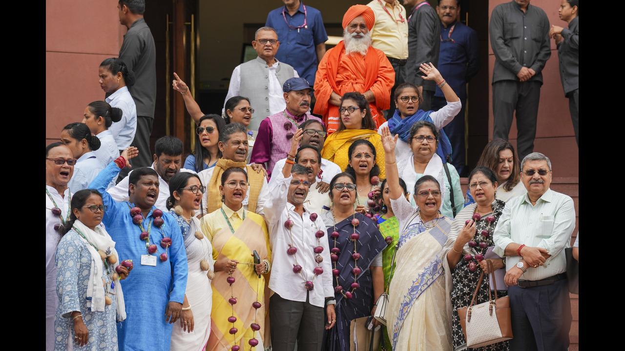 A day earlier, on Wednesday, the Opposition MPs had staged a protest outside the Parliament demanding justice for wrestler Vinesh Phogat following her disqualification from the 50-kg category gold medal match at Paris Olympics &nbsp;